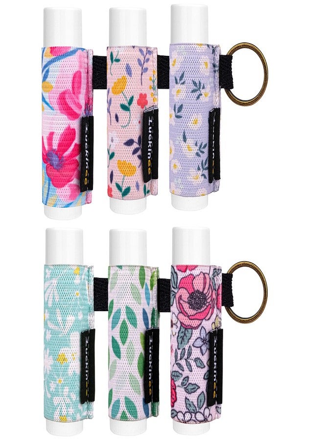 LUCKINEE 6PCS Lip Balm Holder Keychain, Christmas Stocking Stuffers Gifts, Lip Gloss Holder Key Chains Women Cute Lipstick Holder Lip Balm Pouch Keychain Compatible with ChapStick,Burt's Bees,LANEIGE,Aquaphor - Image 1